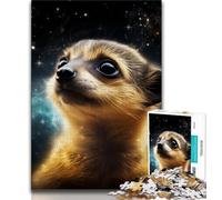 Puzzles pour Adultes et Adolescents 1000 pièces Suricate de la Nuit étoilée, Jeu Familial Anti-Stress, défi Difficile, renforce l'amour Entre Couples (38x26cm)