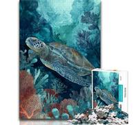 Puzzles pour Adultes et Adolescents 1000 pièces Tortue Fantastique, Jeux éducatifs, Chaque pièce est Unique - Jeu Familial Stimulant et Amusant adapté aux Enfants de 14 Ans et Plus 38x26cm