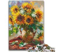 Puzzles pour Adultes et Adolescents 1000 pièces Tournesol Art Jouet éducatif Anti-Stress Interaction Parent-Enfant pour et 14 Ans 50x75cm