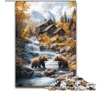 Puzzles pour Adultes et Adolescents 1000 pièces Trois Ours grizzlis, Jeu intellectuel pour renforcer l'amour Entre Couples à partir de 14 Ans 26x38cm