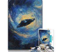 Puzzles pour Adultes et Adolescents, 1000 pièces, Vaisseau Spatial sous Le Ciel Nocturne, Jeux éducatifs, décoration de la Maison, Jeu éducatif pour Anniversaire, Noël (75x50cm)