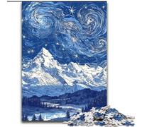 Puzzles pour Adultes et Adolescents 1000 pièces Van Gogh Night Sky, Jeu intellectuel pour renforcer l'amour Entre Couples à partir de 14 Ans 26x38cm