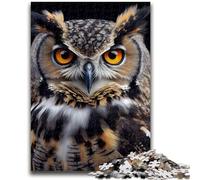 Puzzles pour Adultes et Adolescents 1000 pièces Visage de Hibou Anti-Stress Défi Difficile À Offrir en Cadeau à Toute la Famille 50x75cm