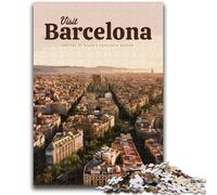 Puzzles pour Adultes et Adolescents 1000 pièces Visitez Barcelone, Jeu Stimulant et éducatif en Famille pour Anniversaire et Noël (Taille 38x26cm)