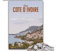 Puzzles pour Adultes et Adolescents 1000 pièces Visitez la Côte D'Ivoire Jeux d'activités familiales stimulants Jouet de Bricolage pour décoration Murale de la Maison Cadeaux (38x52cm) 1000 pièces