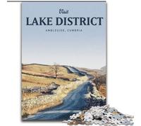 Puzzles pour Adultes et Adolescents 1000 pièces Visitez Le Lake District Jeux d'activités familiales stimulants Jouet de Bricolage pour décoration Murale de la Maison Cadeaux (26x38cm) 1000 pièces
