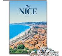 Puzzles pour Adultes et Adolescents 1000 pièces Visitez Nice, Un défi Difficile et Anti-Stress Idéal comme Cadeau pour Toute la Famille 50x75cm