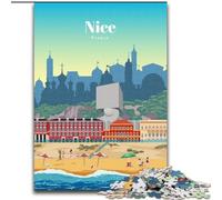 Puzzles pour Adultes et Adolescents, 1000 pièces, Voyage à Nice, Jeu éducatif, défi, Jouet, améliorer la mémoire, pour Les 14 Ans, 50x75cm