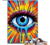 Puzzles pour Adultes et Adolescents 1000 pièces Yeux colorés Jeu Stimulant et Jeu Familial Décoration Murale Cadeaux d'anniversaire et de Noël Uniques 26x38cm