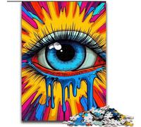 Puzzles pour Adultes et Adolescents 1000 pièces Yeux colorés Jeu Stimulant et Jeu Familial Décoration Murale Cadeaux d'anniversaire et de Noël Uniques 50x75cm