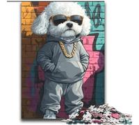 Puzzles pour Adultes et Adolescents 2000 pièces Chien des Rues, Jeu Stimulant et Jeu Familial avec Affiche Assortie et Feuille de Questions 70x100cm