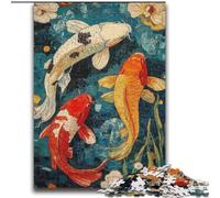 Puzzles pour Adultes et Adolescents 2000 pièces Koi Japonais pour et à partir de 14 Ans Jeu Pratique Jeu de Noël Cadeaux 70x100cm