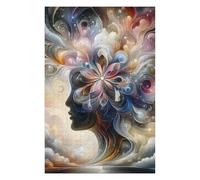 Puzzles pour Adultes Et Adolescents Abstract Flower Woman Puzzles, Jeux Relaxants, Analyse Et Logique, Cadeaux d'anniversaire Et Cadeaux Uniques 75x50cm/1000pcs
