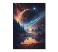 Puzzles pour Adultes Et Adolescents Alien Planet Reflection Puzzles pour Adultes, Jouets, Décoration Murale, Cadeau d'anniversaire, Interaction Parent-Enfant 38x26cm/1000pcs