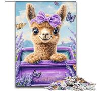 Puzzles pour Adultes et Adolescents Alpaga Lavande pour 14 Ans et Plus Jeu de réflexion Meilleur Cadeau pour Adultes et Adolescents 50x75cm