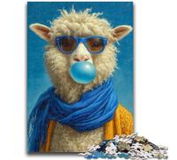 Puzzles pour Adultes et Adolescents Alpaga soufflant des Bulles Convient aux 14 Ans et Plus Convient aux Couples Cadeaux pour Les Amis et la Famille 50x75cm