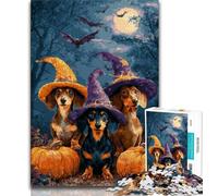 Puzzles pour Adultes et Adolescents Animaux d'halloween, Anti-Stress Staycation Kill Time avec Affiche Assortie et Feuille de Quiz 38x26cm