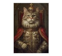 Puzzles pour Adultes Et Adolescents Anthropomorphic King Cat Puzzles, Jeux Relaxants, Analyse Et Logique, Cadeaux d'anniversaire Et Cadeaux Uniques 38x26cm/1000pcs