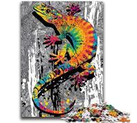 Puzzles pour Adultes et Adolescents Aquarelle Gecko Difficile à compléter mais Amusant et Humoristique Anniversaire Unique et Cadeaux 50x75cm