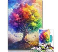 Puzzles pour Adultes et Adolescents Arbre de Vie, défi Difficile pour soulager Le Stress avec Affiche et fiche de Questions correspondantes (38x26cm)