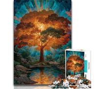 Puzzles pour Adultes et Adolescents Arbre de Vie, défi Difficile pour soulager Le Stress avec Affiche et fiche de Questions correspondantes (75x50cm)
