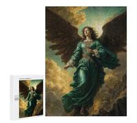 Puzzles pour Adultes Et Adolescents Archangel Raphael in Emerald Green Gown Puzzles pour Adolescents, Jeu Familial, Vacances À La Maison, Passe-Temps, Interaction Parent-Enfant 500 PCS