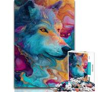 Puzzles pour Adultes et Adolescents Art Animalier du Loup, Amusant en Famille, idéal comme Cadeau pour Toute la Famille Convient pour et 14 38x26cm
