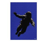 Puzzles pour Adultes Et Adolescents Astronaut Silhouette - Space Explorer on Blue Puzzles À Monter Soi-même, Jouets, Décoration Idéale, Interaction Parent-Enfant 38x26cm/1000pcs