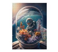 Puzzles pour Adultes Et Adolescents Astronaut The Sea Puzzles, Jeux Relaxants, Analyse Et Logique, Cadeaux d'anniversaire Et Cadeaux Uniques 52x38cm/1000pcs