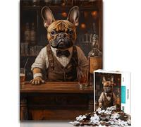 Puzzles pour Adultes et Adolescents Bar Bulldog Teenager Jigsaw Anti-Stress défi Difficile décoration d'intérieur Unique et Cadeaux 38x26cm