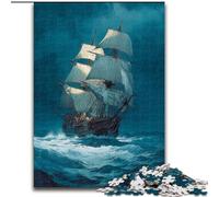 Puzzles pour Adultes et Adolescents Bateau Pirate, Jeu Familial Anti-Stress, défi Difficile, renforce l'amour Entre Couples (Taille 26x38cm)