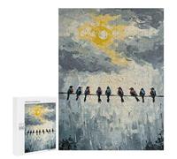 Puzzles pour Adultes Et Adolescents Birds on A Wire Painting Puzzles pour Adultes, Jeu Familial Difficile, Défi Idéal comme Cadeau 500 PCS
