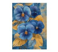 Puzzles pour Adultes Et Adolescents Blue Pansies Watercolor Puzzles pour Adultes, Jouets, Décoration Murale, Cadeau d'anniversaire, Interaction Parent-Enfant 52x38cm/1000pcs