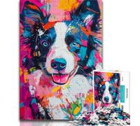 Puzzles pour Adultes et Adolescents Border Collie, activités Amusantes à la Maison, idéal comme Cadeau pour Toute la Famille à partir de 14 Ans 38x26cm