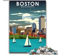 Puzzles pour Adultes et Adolescents, Boston la Nuit, Voyage Artistique, Anti-Stress, défi Difficile, Cadeaux du Père Noël Secret pour Les 14 Ans et Plus, 70x100cm