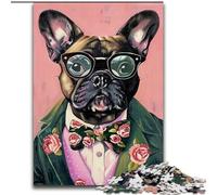 Puzzles pour Adultes et Adolescents Bouledogue français en Costume, Jeu Familial Anti-Stress, défi Difficile, Une œuvre d'art pour Les 14 Ans et Plus (Taille 50x75cm)
