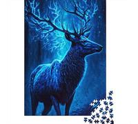Puzzles pour adultes et adolescents Cerf bleu Puzzle mystique pour adultes et adolescents Jeu familial 1000 pièces (38x26 cm)