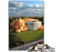 Puzzles pour Adultes et Adolescents Chat Orange endormi Convient aux 14 Ans et Plus Convient aux Couples Cadeaux pour Les Amis et la Famille 26x38cm