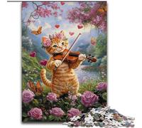 Puzzles pour Adultes et Adolescents Chat Parmi Les tournesols, Jouets de Divertissement Familial, idéal comme Cadeau pour Toute la Famille à partir de 14 Ans (Taille 26x38cm)