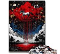 Puzzles pour Adultes et Adolescents Cheval mystérieux à partir de 14 Ans, Jeux éducatifs pour Adultes et Adolescents, Illustration, Cadeau, 50 x 75 cm