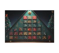 Puzzles pour Adultes Et Adolescents Christmas Countdown Calendar with Decorative Trees Puzzles pour Adultes, Jeu Familial Difficile, Défi Idéal comme Cadeau 75x50cm/1000pcs