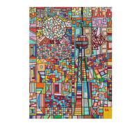 Puzzles pour Adultes Et Adolescents CN Tower Toronto Abstract Art Puzzles À Monter Soi-même, Jouets, Décoration Idéale, Interaction Parent-Enfant 52x38cm/1000pcs
