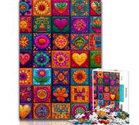 Puzzles pour Adultes et Adolescents Collage de Fleurs Mandalas, Jeux éducatifs Décoration de la Maison Jeu éducatif pour Anniversaire, Noël 50x75cm