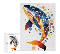 Puzzles pour Adultes Et Adolescents Colorful Abstract Whale Puzzles pour Adultes, Jeu Familial Difficile, Défi Idéal comme Cadeau 500 PCS