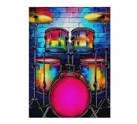 Puzzles pour Adultes Et Adolescents Colorful Drum Set Artwork Jeu De Puzzle Manuel - Défi Difficile - Interaction Parent-Enfant 1000pcs(52x38cm)