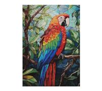 Puzzles pour Adultes Et Adolescents Colorful Parrot Stained Glass Style Art Puzzles À Monter Soi-même, Jouets, Décoration Idéale, Interaction Parent-Enfant 38x26cm/1000pcs