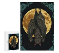 Puzzles pour Adultes Et Adolescents Constellation Bat with Moon and Flowers Puzzles pour Adolescents, Jeu Familial, Vacances À La Maison, Passe-Temps, Interaction Parent-Enfant 300 PCS