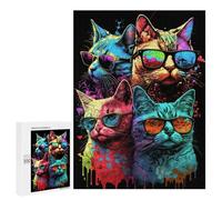 Puzzles pour Adultes Et Adolescents Cool Cats Puzzles pour Adolescents, Jeu Familial, Vacances À La Maison, Passe-Temps, Interaction Parent-Enfant 500 PCS
