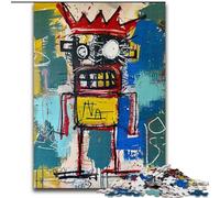 Puzzles pour Adultes et Adolescents, Couronne de crâne de Style Basquiat, Jeu Familial Anti-Stress, défi Difficile, renforce l'amour Entre Les Couples (Taille 50x75cm)