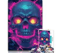 Puzzles pour Adultes et Adolescents Crâne Néon 1000 pièces, Jeu Stimulant, idéal comme Cadeau pour Toute la Famille (Taille 75x50cm)